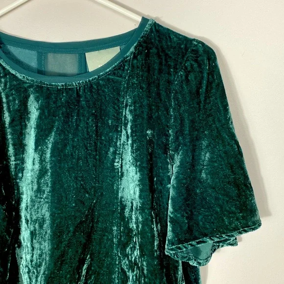 Maeve Green Velvet Blouse - Picture 4 of 11